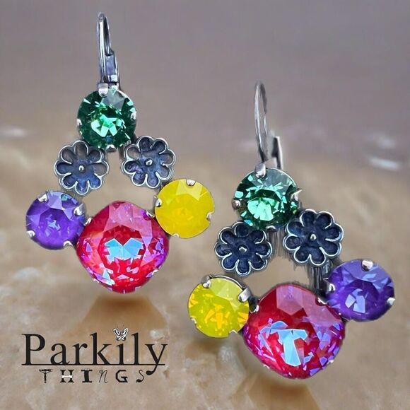 Handcrafted Earrings with Swarovski Crystal - Picture 1 of 5